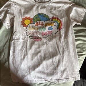 Optimistic Rainbow White Graphic T-Shirt